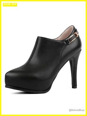 Platform Stiletto High Heel Ankle Booties Thin Heels Pumps Side Zip Short Boots